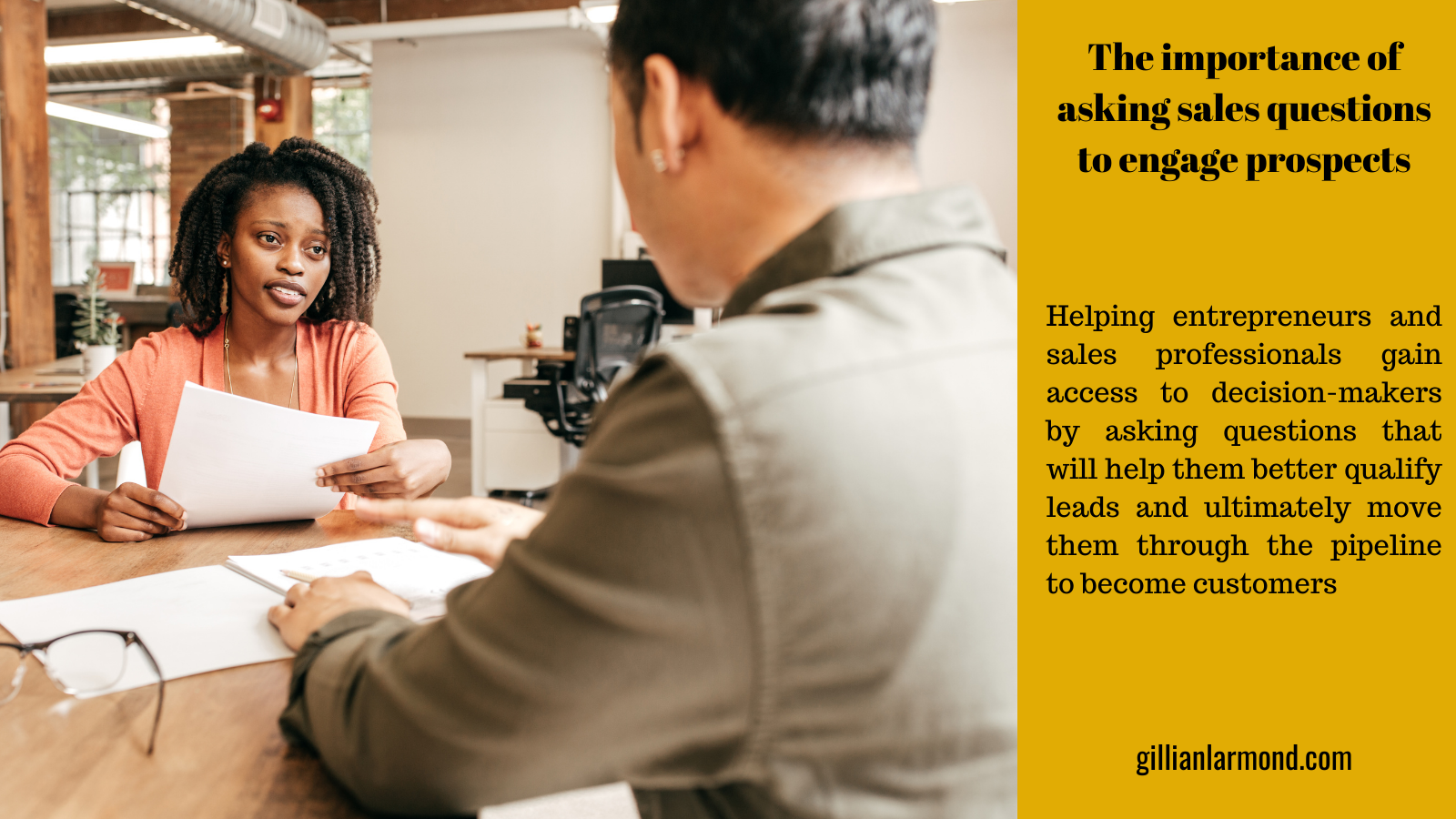 The importance of asking sales questions to engage prospects - sales blog - Gillian Larmond