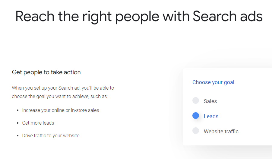 Google Search Ads - finding qualified sales leads