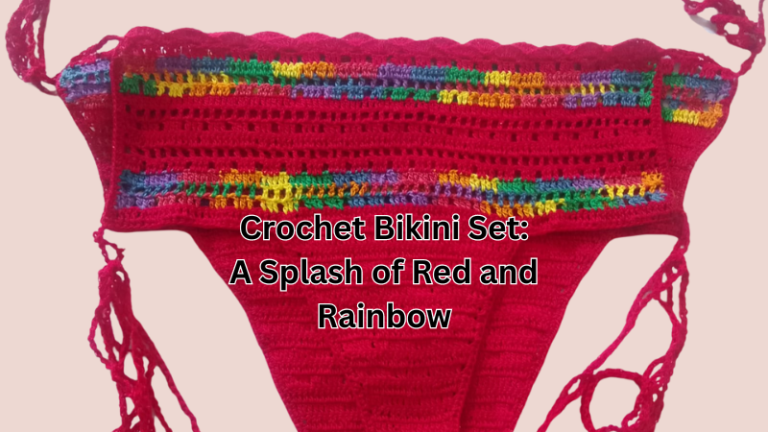 Crochet Bikini Set A Splash of Red and Rainbow