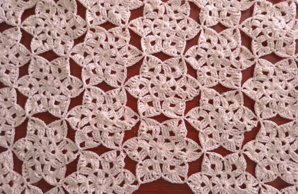 Snowfall Crochet Table Runner Motifs
